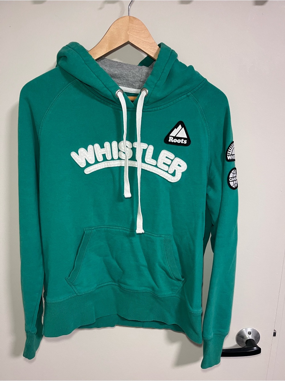 Roots Whistler Small Green Hoodie Sweatshirt unisex/womenโs